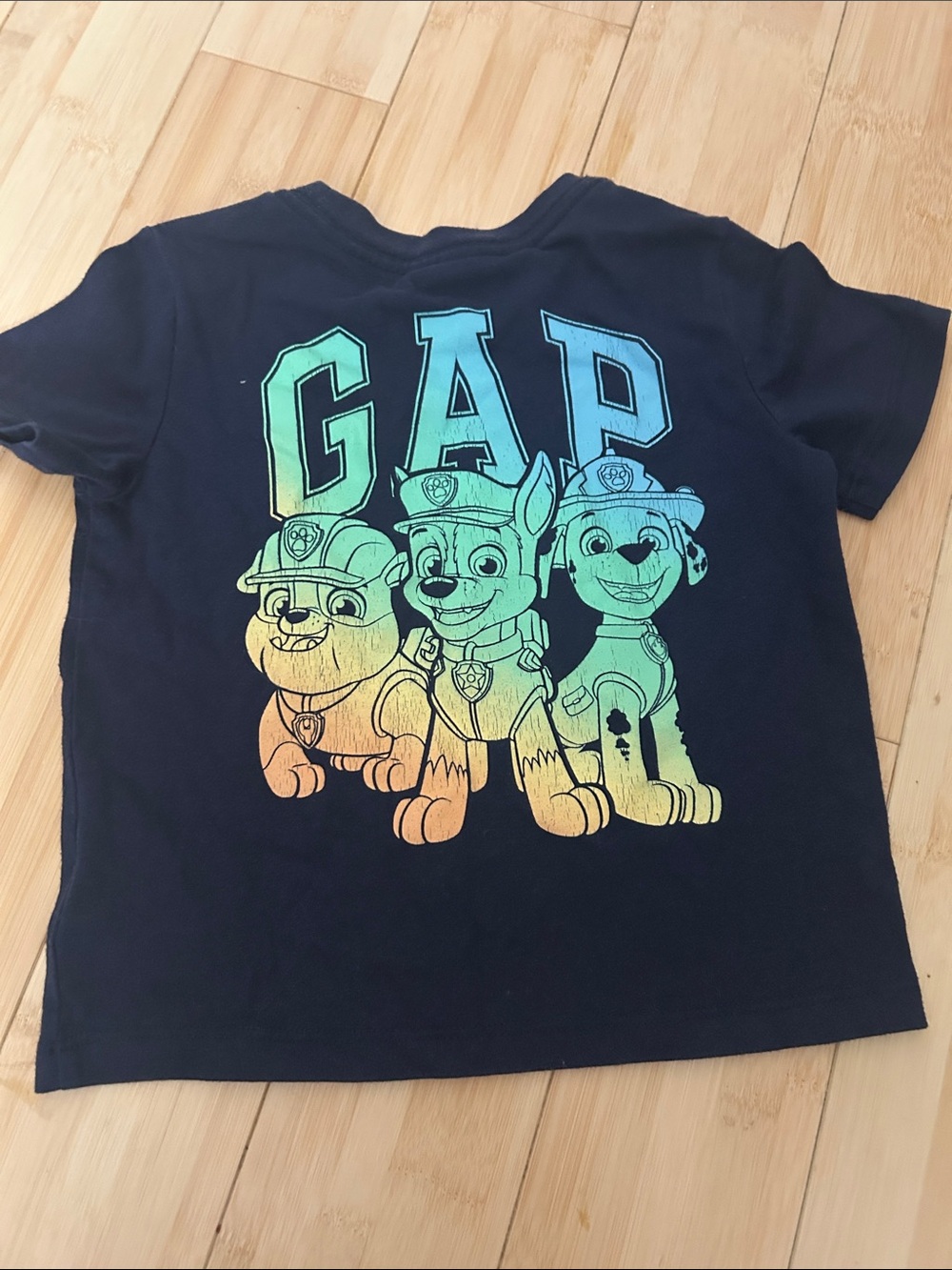 GAP Navy Short Sleeve Tee with Gradient Paw Patrol Print